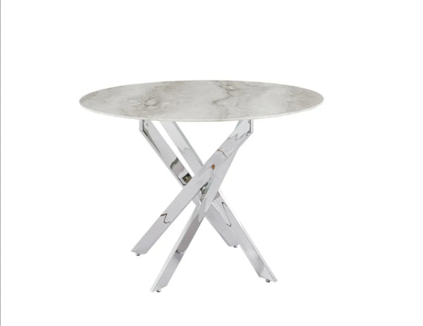 Table Repas Jessica Pied Chrome 100x75 CM