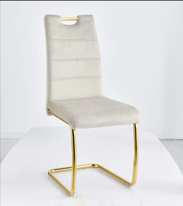 Chaise 103 Velours Pied Dore