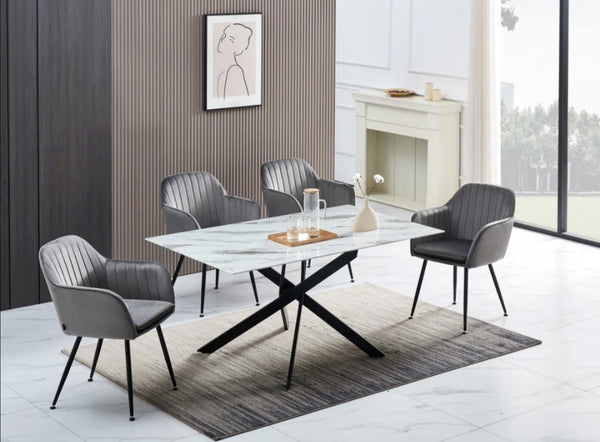 Table Rectangulaire Jessica Blanc 180x90x75 CM