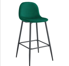 Tabouret de Bar Scandinave Pied Noir Velours