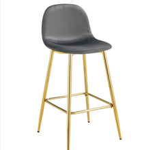 Tabouret de Bar Scandinave Pied Dore Velours