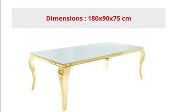 Table Repas Baroque Pied Gold 180x90x75 CM