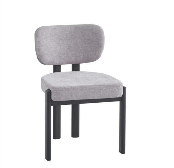 Chaise Baguette Tissus Serge Pied Metal Noir