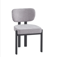 Chaise Baguette Tissus Serge Pied Metal Noir