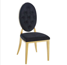 Chaise Medaillon Capitonnee Pied Gold