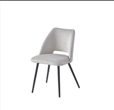 Chaise Velours Pied Noir