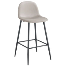 Tabouret de Bar Scandinave Pied Noir Velours