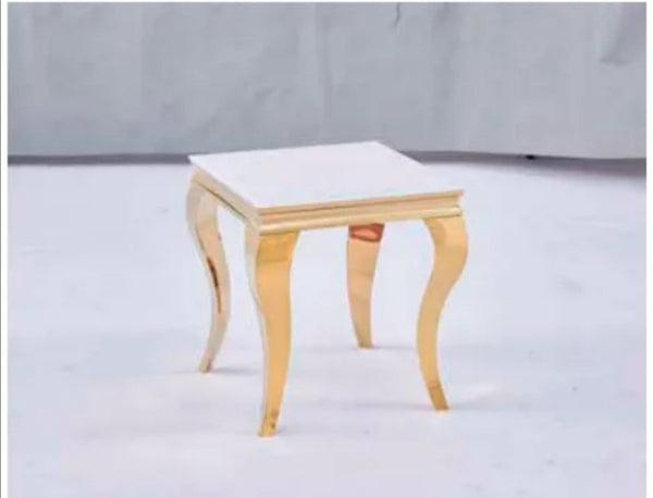 Gueridon Baroque Gold Blanc 50x50 CM