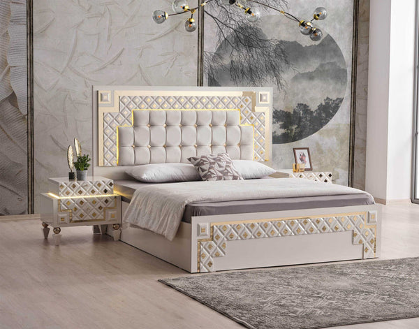 Chambre à coucher Cristal Gold – Élégance et luxe contemporain
