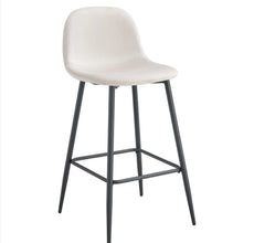 Tabouret de Bar Scandinave Pied Noir Velours