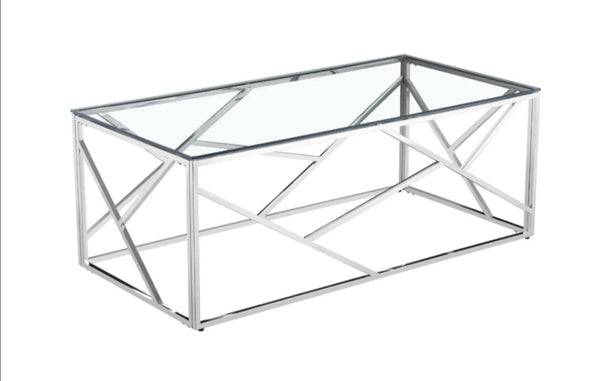 Table Basse Geomag Chrome Transparent 120x60x45 CM