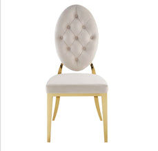 Chaise Medaillon Capitonnee Pied Gold