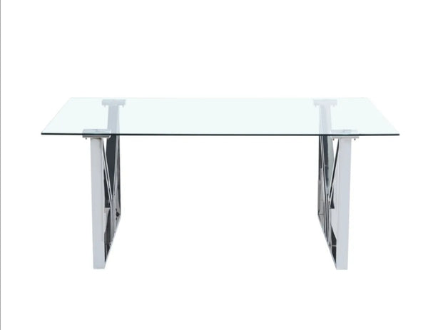 Table Repas Igrec Chrome Transparent 180x90x75 CM