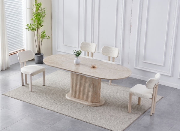 Table a Manger Rallonge Vanessa Travertin 160-200