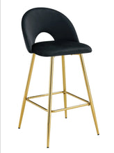 Tabouret de Bar Teddy Pied Dore Velours
