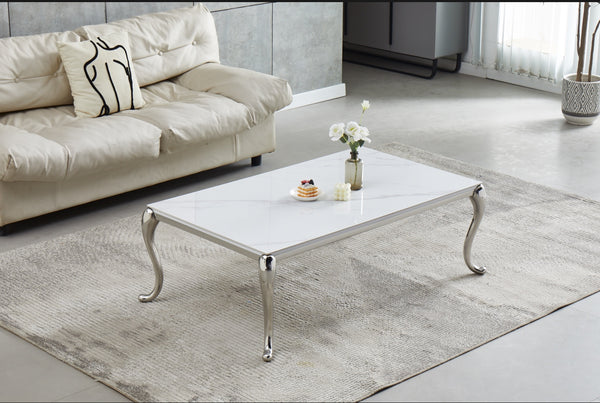 Table Basse Ceramique Baroka Pied Argent
