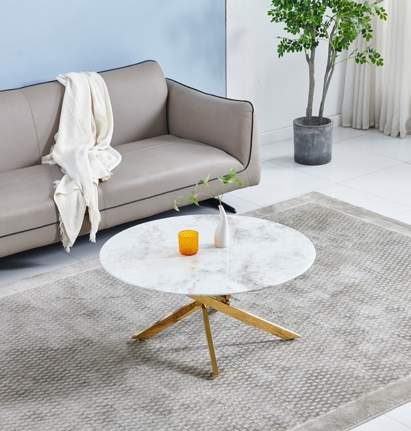 Table Basse Olivia Pied Doré