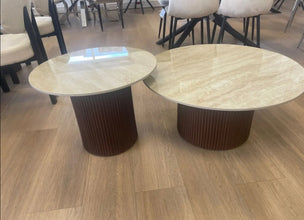 Table basse Mina Pied Noyer Plateau Ceramique