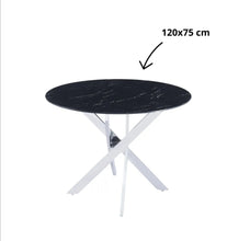 Table Repas Jessica Pied Chrome 120x75 CM