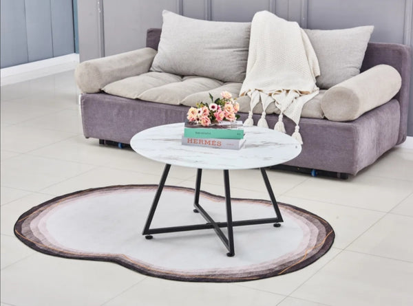 Table Basse Heloise Metal Marbre Blanc 80x45 CM