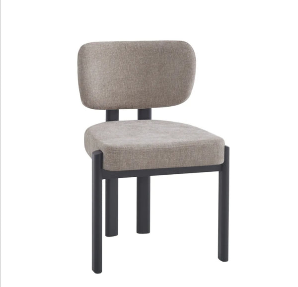 Chaise Baguette Tissus Serge Pied Metal Noir