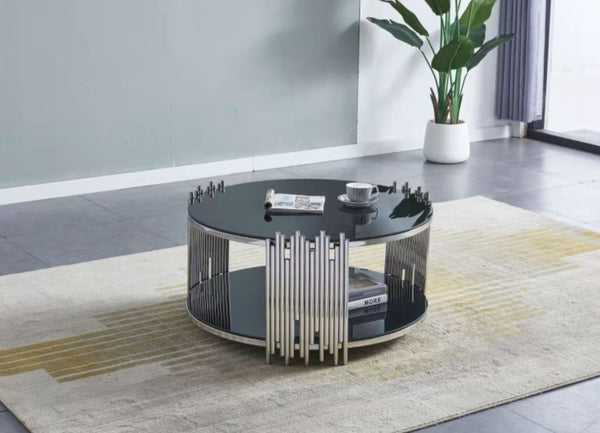 Table Basse Romeo Rond Pied Chrome