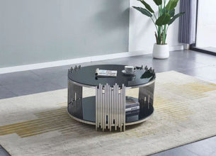 Table Basse Romeo Rond Pied Chrome