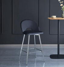 Tabouret de Bar Teddy Pied Argent Velours