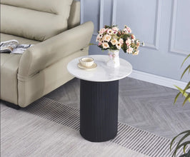 Gueridon Valmy Plateau Ceramique Pied Noir