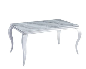 Table Repas Baroque Pied Chrome 150x90x75