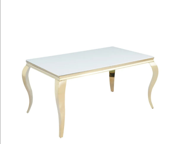 Table Repas Baroque Gold Blanc Ultra 180x90x75 CM