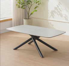 Table basse Nysa Pied Metal Noir Ceramique 120x70x45 CM