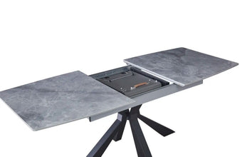Table Extensible a Rallonge Bianca Pied Metal Noir Ceramique