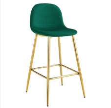 Tabouret de Bar Scandinave Pied Dore Velours
