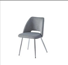 Chaise Velours Pied Argent