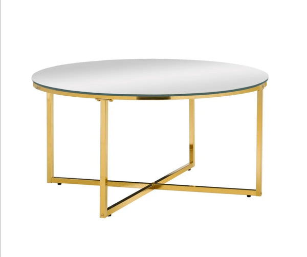 Table Basse Lorie Pied Gold Miroir 90 CM