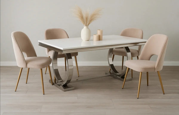 Table Repas Omega Pied Chrome 180x90 CM