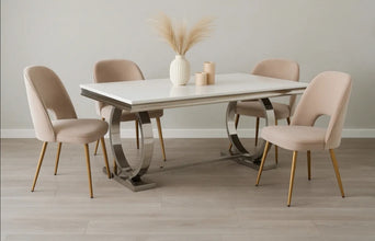 Table Repas Omega Pied Chrome 180x90 CM