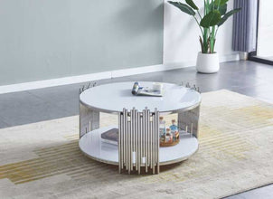 Table Basse Romeo Rond Pied Chrome