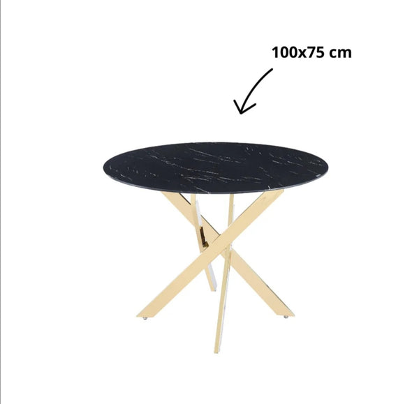 Table Repas Jessica Pied Gold 100x75 CM