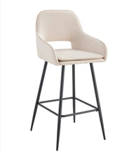 Tabouret de Bar Athena Pied Noir Velours