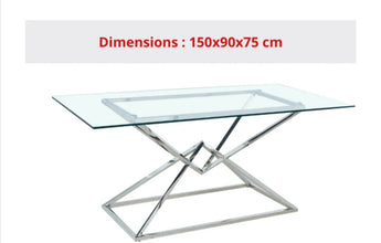 Table Pyramide Transparent 150x90 CM