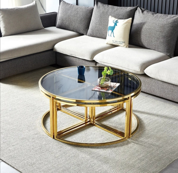 Table Basse Elve Gold Fume 90x45 CM