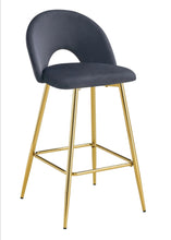 Tabouret de Bar Teddy Pied Dore Velours