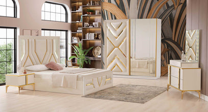 Chambre à coucher BOSS Gold – Élégance moderne et raffinement luxueux