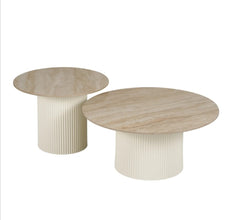 Table basse Mina Pied Blanc Plateau Ceramique