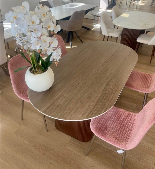 Table a Manger Roxy Pied Noyer Ceramique 180x90 CM
