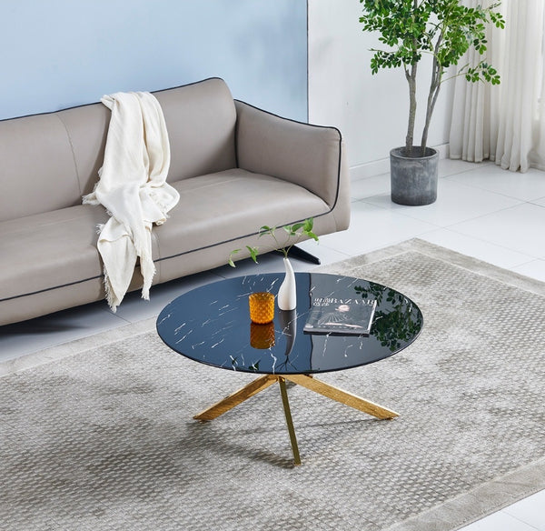 Table Basse Olivia Pied Doré