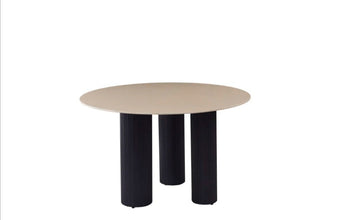 Table Repas Anais Pieds Noir Plateau Ceramique 120 CM
