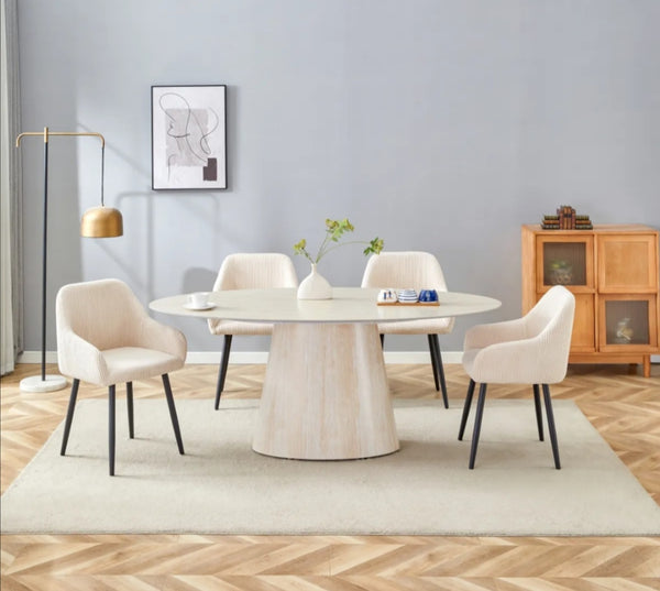 Table Repas OVA Travertin Ceramique Travertin 180 CM